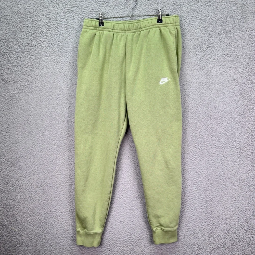 Nike Joggers Mens M Green Sportswear Club Fleece Sweatpants‎ Lounge Comfort Gym